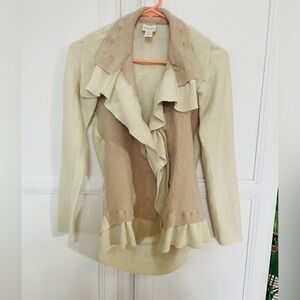 CHICOS‎ Double Layer Margie Wool Sweater Cardigan 0/S